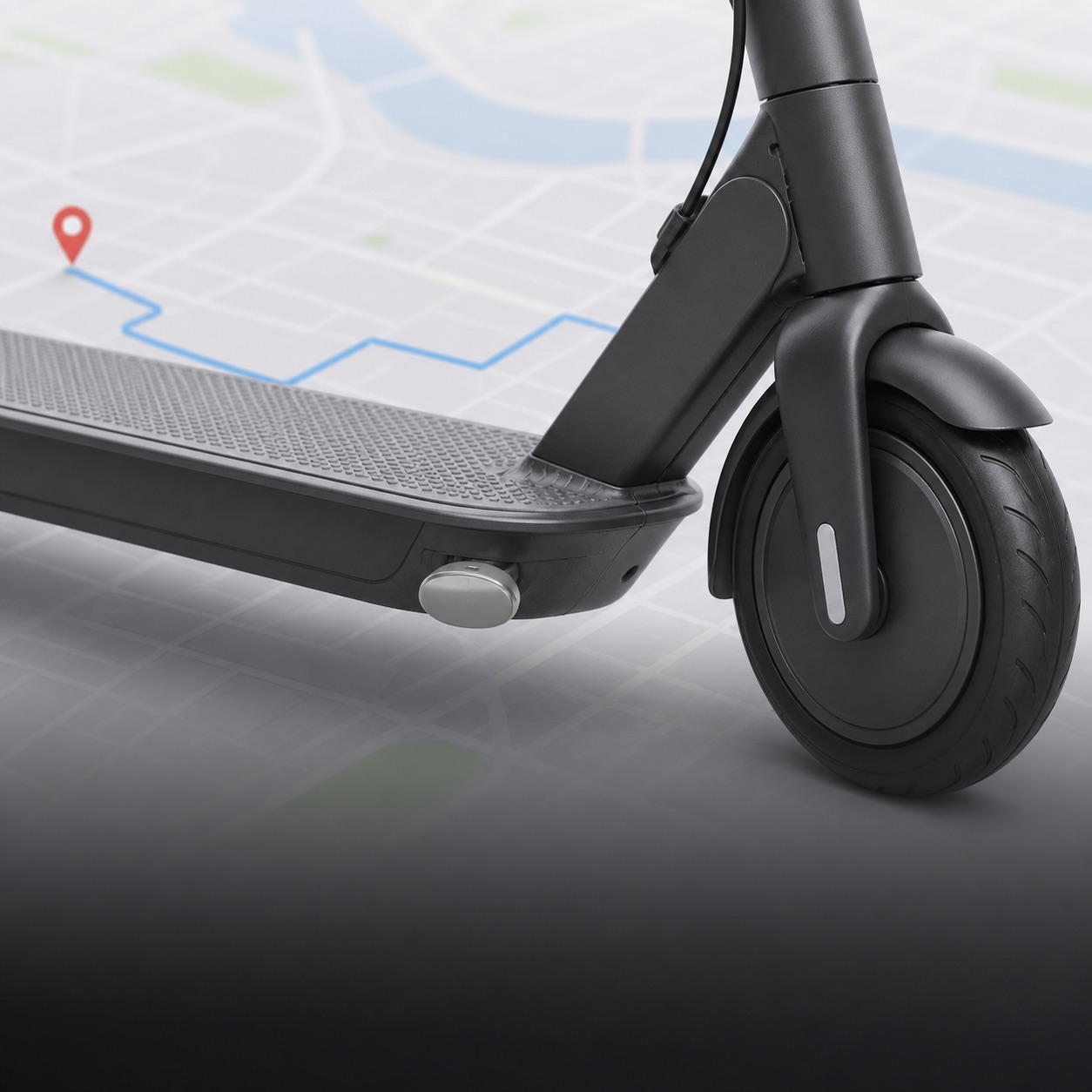 Scooter protected with an AirTag and tracked on a map.
